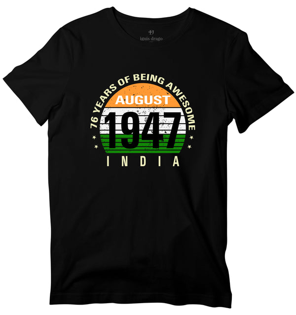 Independence Day India 76 Years Flag T-shirt