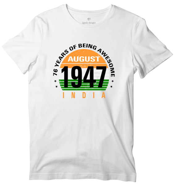 Independence Day 76 Years India Flag T-shirt World's Best