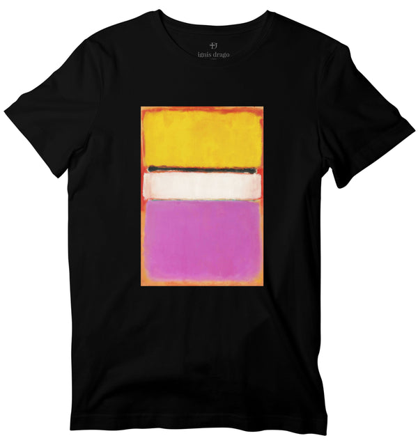 White Center (Yellow, Pink and Lavender on Rose) Art T-shirt