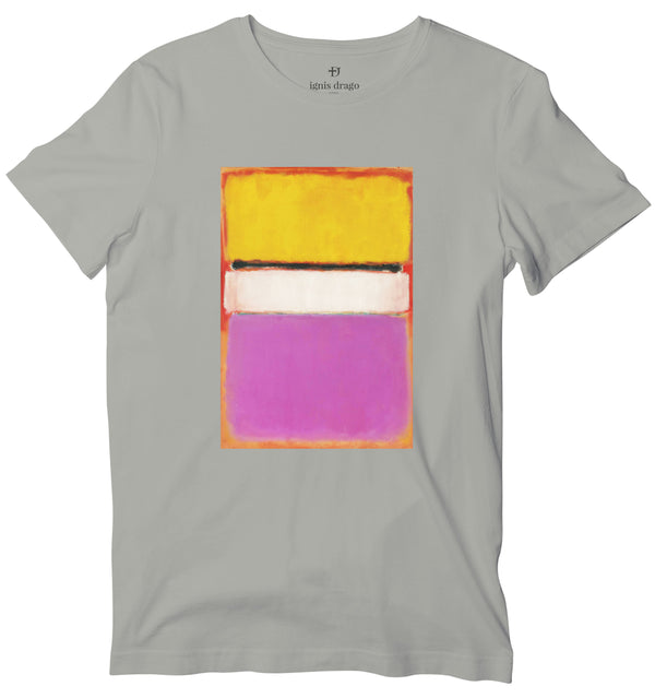 White Center (Yellow, Pink and Lavender on Rose) Art T-shirt