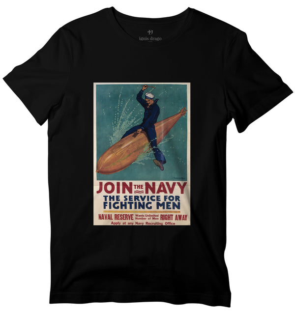 WWII Join The Navy Poster T-shirt