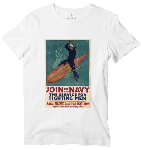 WWII Join The Navy Poster T-shirt