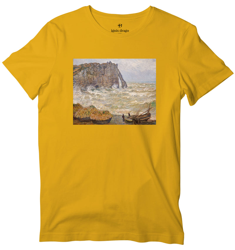 Agitated Sea at Étretat Art T-shirt