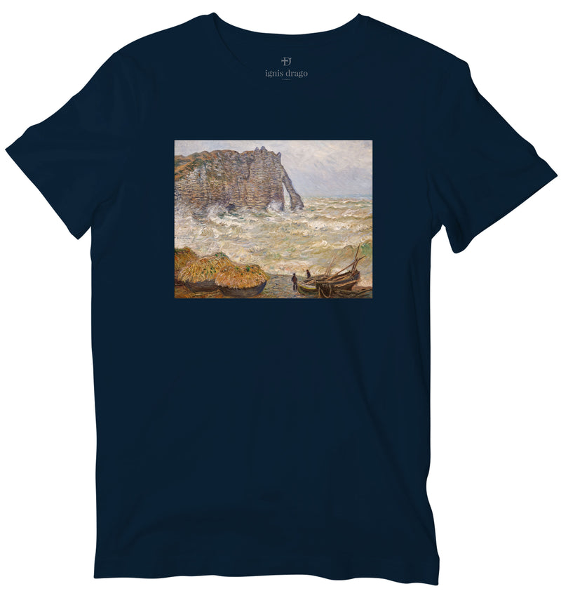 Agitated Sea at Étretat Art T-shirt