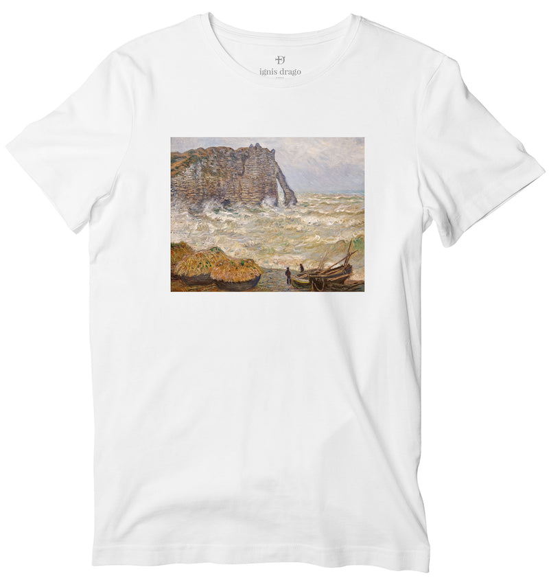 Agitated Sea at Étretat Art T-shirt