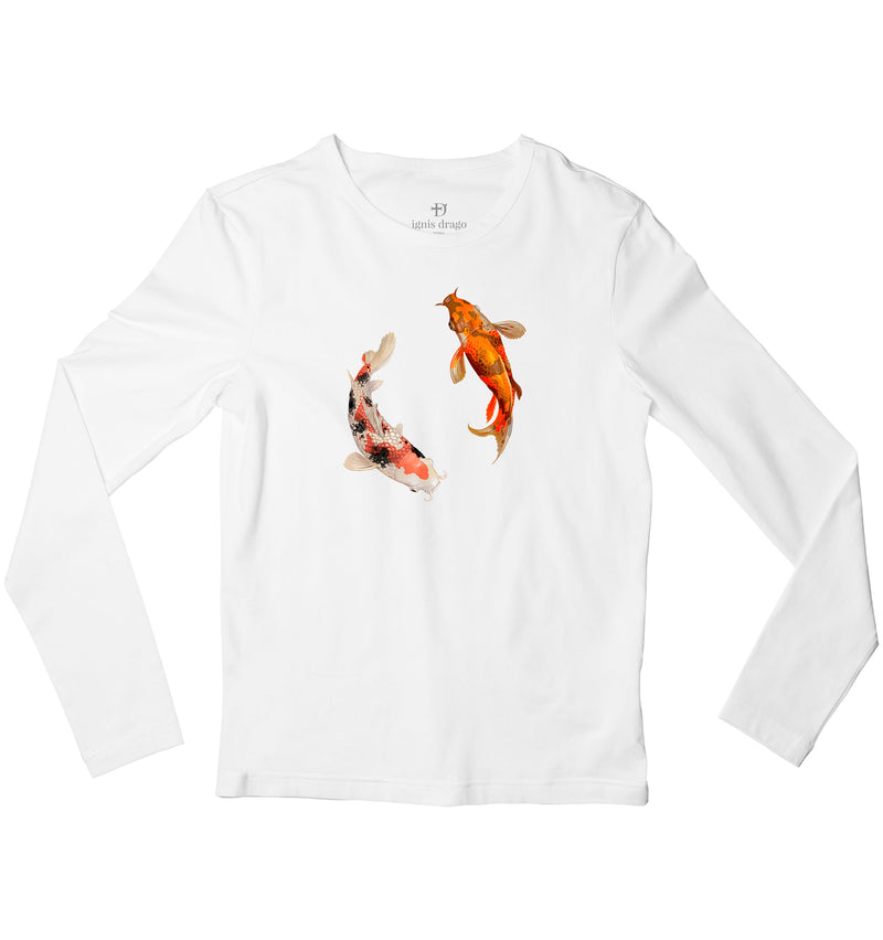 Koi Fish Full Sleeve T-shirt World’s Best Custom Tees White XXL