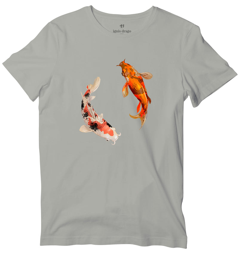 Koi Fish T-shirt - World’s Best Graphic T-shirts 42 - L / Grey