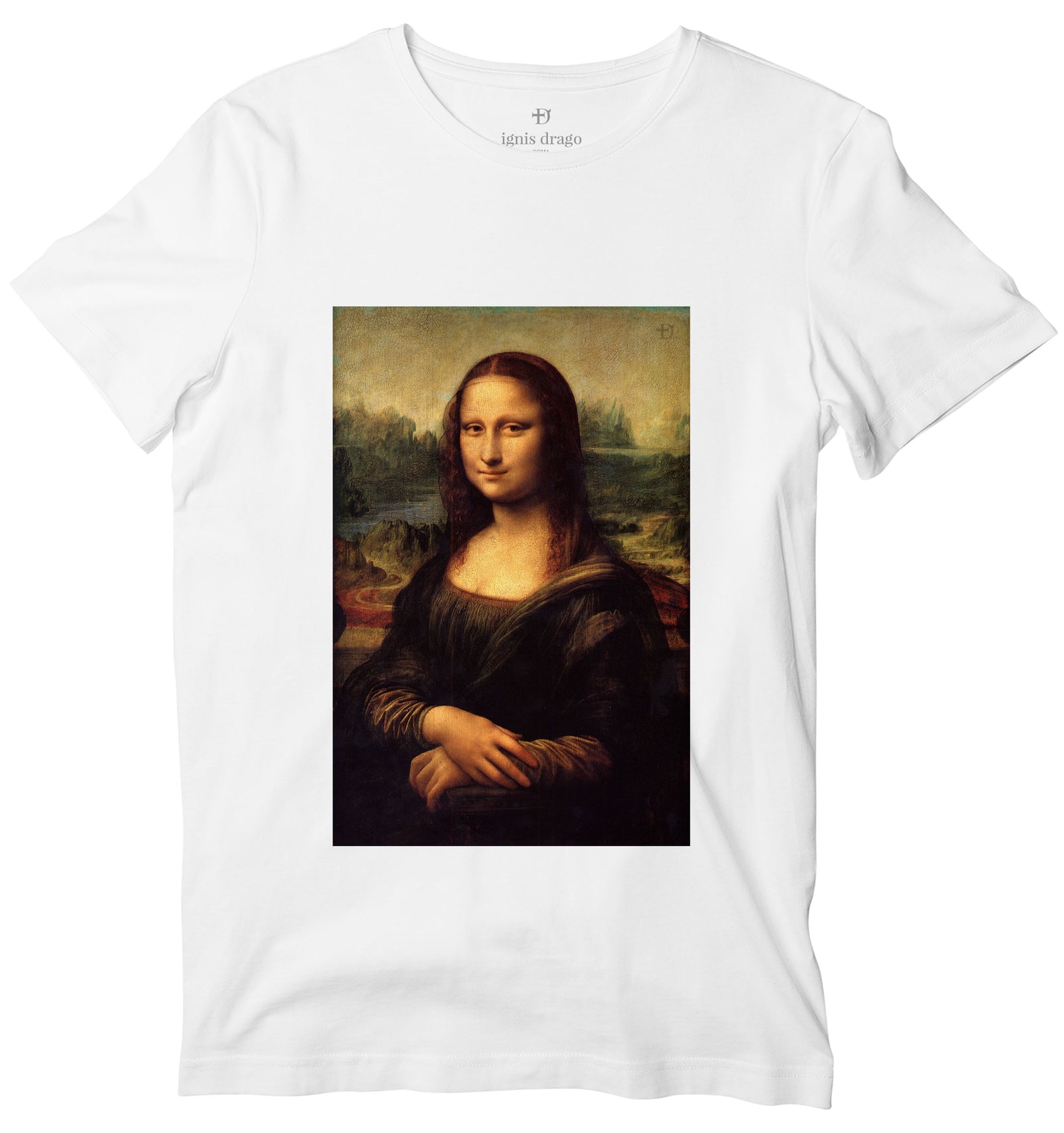 Mona lisa print t shirt hotsell