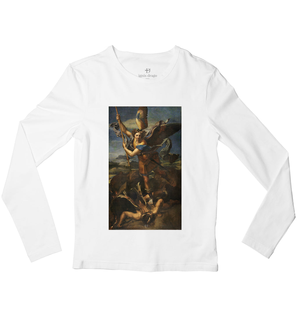 St. Michael Vanquishing Satan Full Sleeve Art T-shirt - Raphael