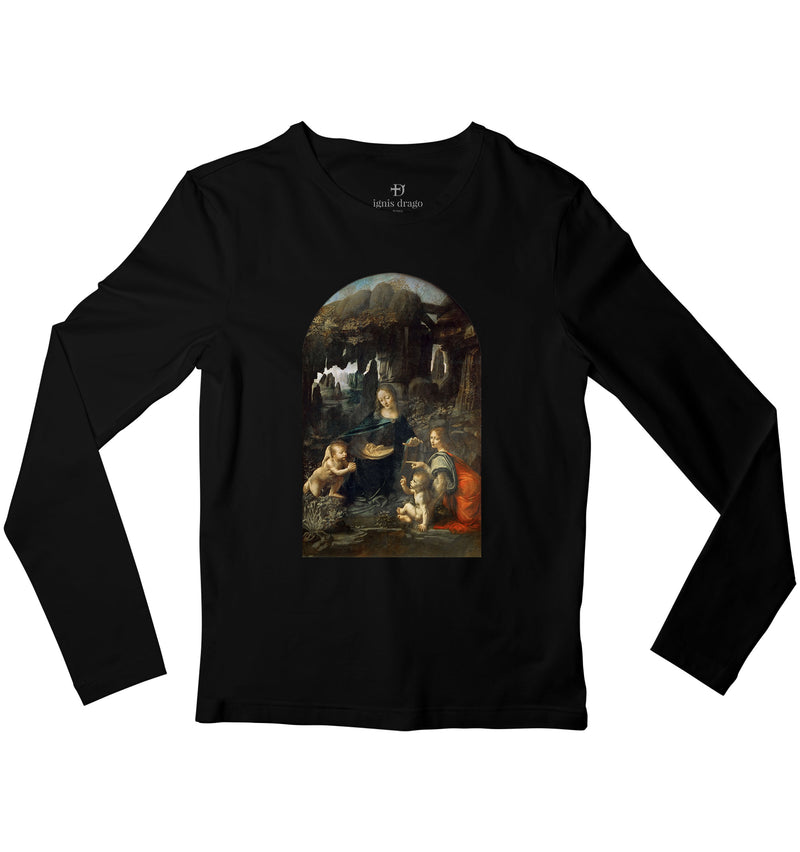Virgin Of The Rocks Full Sleeve Art T-shirt Da Vinci World's