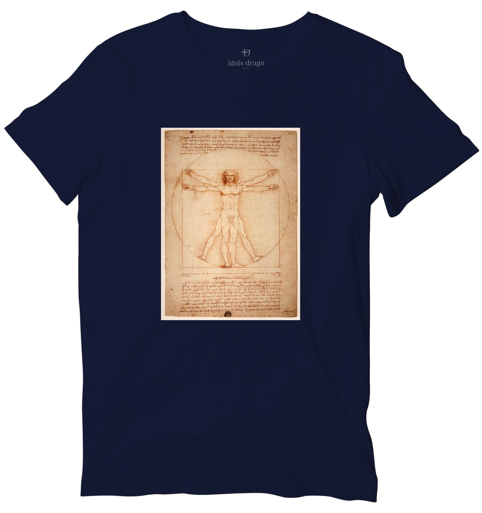 Vitruvian Man Art T-shirt - Leonardo da Vinci - World's Best Graphic  T-shirts – Ignis Drago India