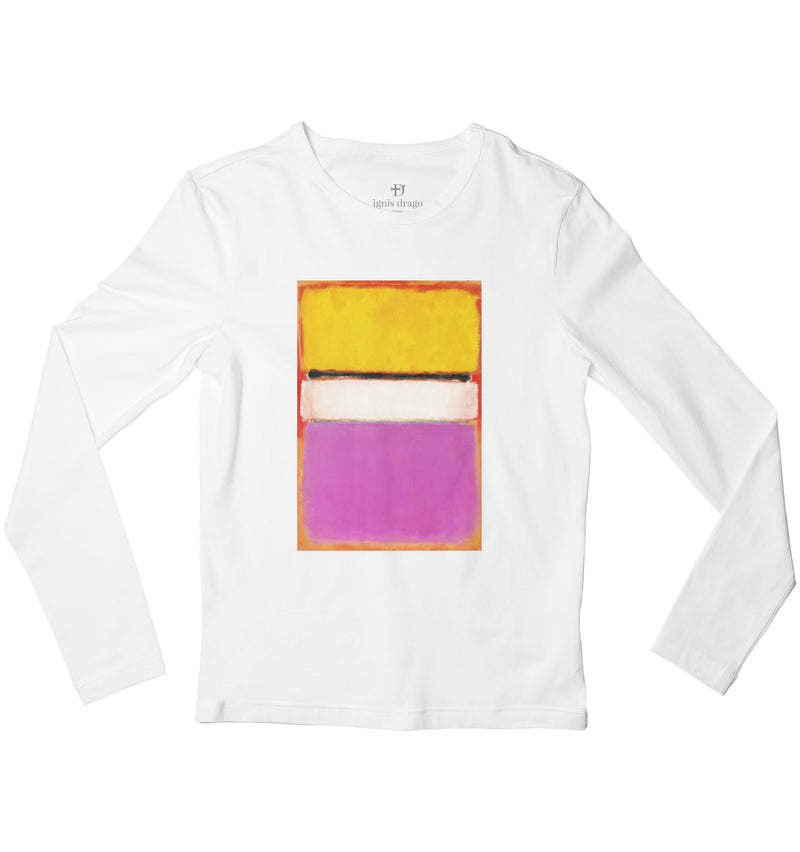 White Center (Yellow, Pink and Lavender on Rose) Full Sleeve Art T-shirt